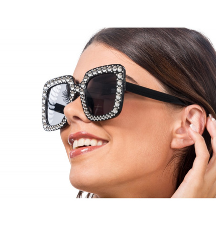 OKULARY PRZECIWSŁONECZNE CEKINY CZARNE DISCO