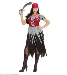 STRÓJ PIRATKI CZARNO-CZERWONY