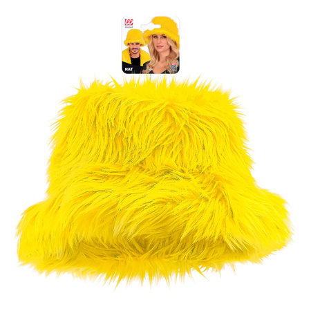 CZAPKA PLUSZOWA ŻÓŁTA