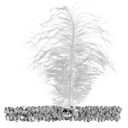 OPASKA RETRO SREBRNA Z PIÓRKIEM