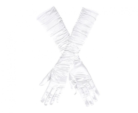 Rękawiczki Hollywood długie białe retro lata 20