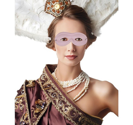 MASKA PIERROT RÓZOWA JEDWABNA 