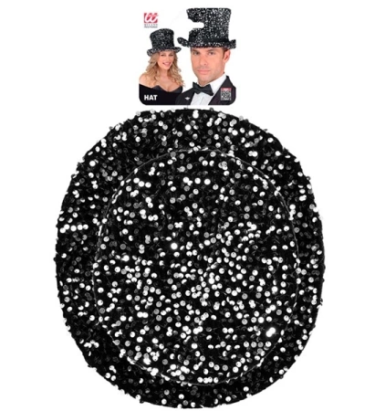 CYLINDER CEKINOWY SREBRNY