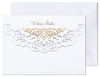 KARTKA NA ŚLUB AŻUROWA