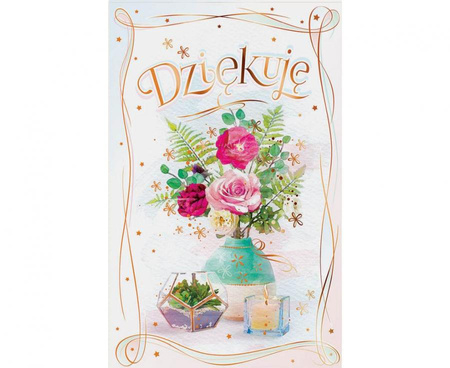 Kartka okolicznościowa Dziękuję, Kwiaty podziękowania prezent