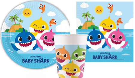ZESTAW BABY SHARK TALERZYKI+KUBECZKI+SERWETKI