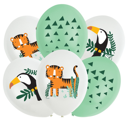 BALONY LATEKSOWE DŻUNGLA 27,5 CM 6 SZT.