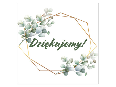 NAKLEJKA NA PUDEŁKO Z KOPERTAMI EUKALIPTUS 