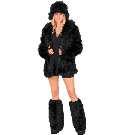 OCIEPLACZE NA NOGI CZARNE FUTRZASTE