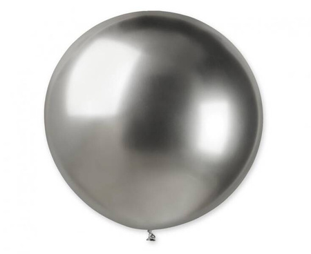 BALON LATEKSOWY GEMAR 80 cm KULA SREBRNY 1 szt. GLOSSY
