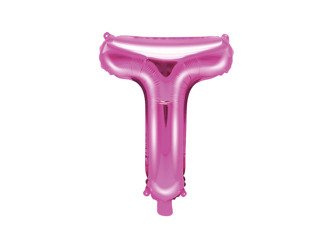 BALON FOLIOWY 35cm, LITERA T RÓŻOWA