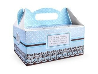 PUDEŁKA NA CIASTO KOMUNIJNE NIEBIESKIE