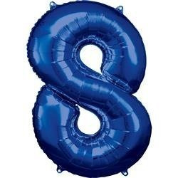 BALON FOLIOWY CYFRA 8 NIEBIESKI 83 CM
