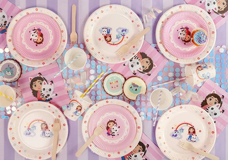 TALERZYKI PAPIEROWE KOCI DOMEK GABI 6 SZT 18 CM 