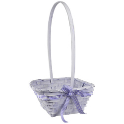 KOSZYCZEK WIELKANOCNY Z KOKARDKĄ FIOLETOWY 20 X 38 CM