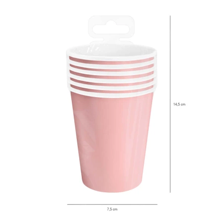KUBKI RÓŻOWE 220ML 6SZT.