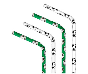 SŁOMKI PAPIEROWE PIŁKA NOŻNA 10 SZT