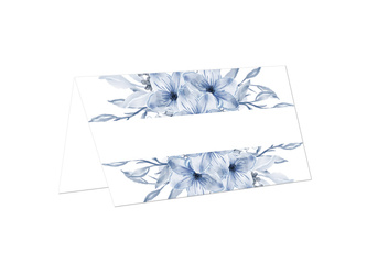 PAPIEROWE WIZYTÓWKI SKŁADANE 10 SZT NIEBIESKIE KWIATY