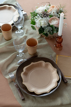 SERWETKI PAPIEROWE ZŁOTE KROPKI KRAFT 33X33 CM 20 SZT