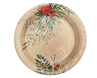 TALERZYKI PAPIEROWE ŚWIĄTECZNE JARZĘBINA 23 CM 10 SZT