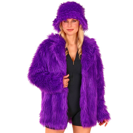 STRÓJ KURTKA FUTERKO FIOLETOWE