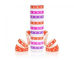 SERPENTYNA W GROSZKI RÓŻ FIOLET 4M