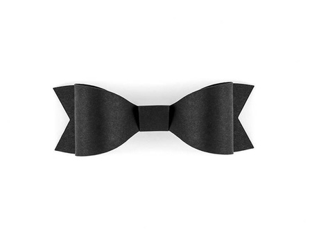 Dekoracje papierowe Kokardki, czarny (1 karton / 50 op.) (1 op. / 6 szt.)