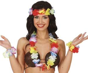 ZESTAW HAWAJSKI WIELOKOLOROWY 4 SZT