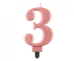 ŚWIECZKA CYFRA 3 RÓŻOWA
