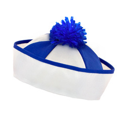 CZAPKA MAJTKA Z NIEBIESKIM POMPONEM