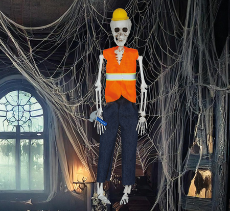 DEKORACJA WISZĄCA SZKIELET ROBOTNIK 40 CM