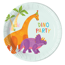 TALERZYKI PAPIEROWE DINO PARTY 20 CM 8 SZT