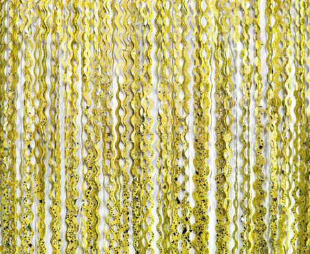 KURTYNA SPIRALE SREBRNE GWIAZDKI ZŁOTA 100 X 200 CM