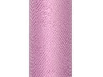 TIUL GŁADKI PUDROWY RÓŻ 30 cm x 9 m