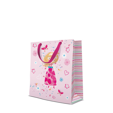 TORBA PREZENTOWA RÓŻOWA KSIĘŻNICZKA 20 x 25 x10 CM