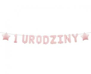 GIRLANDA 1 URODZINY RÓŻOWA 1,5 M.