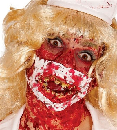 MASECZKA Z ZĘBAMI BIAŁO-CZERWONA