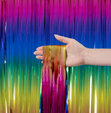 KURTYNA IMPREZOWA TĘCZOWA 100x250 CM