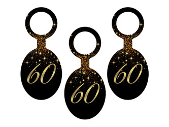 ZAWIESZKI NA BUTELKI 60 URODZINY 8 SZT