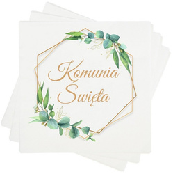 SERWETKI PAPIEROWE KOMUNIA RAMKA LIŚCIE 20 SZT