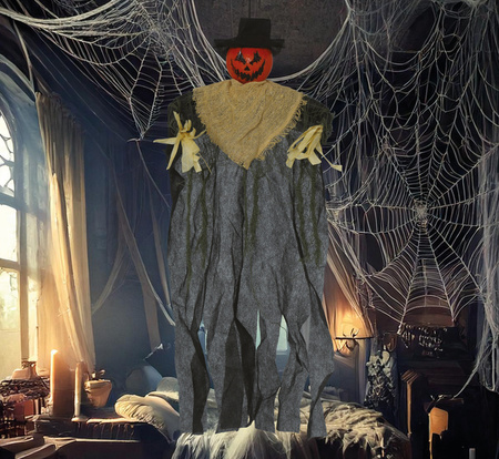 DEKORACJA WISZĄCY STRACH NA WRÓBLE DYNIA 60 CM