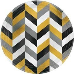 TALERZYKI PAPIEROWE ZYGZAKI 18 CM