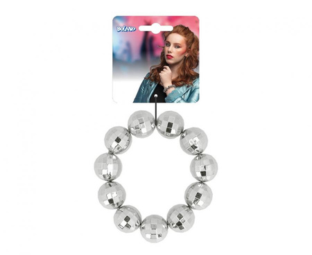 Bransoletka kule dyskotekowe srebrne disco 