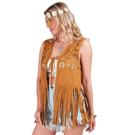 KAMIZELKA HIPISKI Z KWIATKAMI