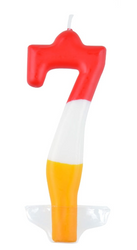 ŚWIECZKA URODZINOWA CYFRA 7 KOLOROWA 10 CM