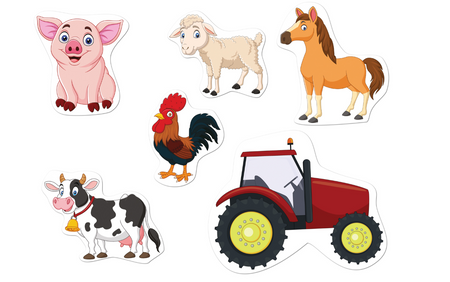 DEKORACJA DWUSTRONNA FARMA ZWIERZĘTA 12 SZT.