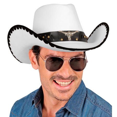 KAPELUSZ KOWBOJSKI BIAŁO-CZARNY