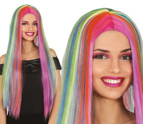 PERUKA DŁUGIE TĘCZOWE WŁOSY