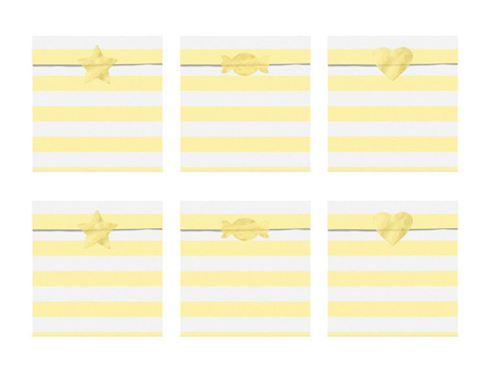 Torebki na słodycze Yummy, jasny żółty, 13x14cm (1 karton / 50 op.) (1 op. / 6 szt.)