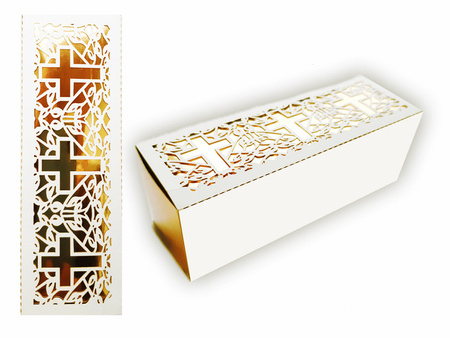 PUDEŁKO NA SŁODYCZE SREBRNO-ZŁOTE 12x4x4 CM